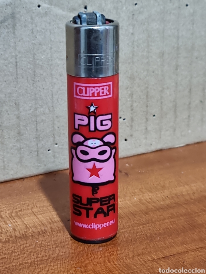 Coleccionismo: MECHERO CLIPPER PIG SUPER STAR