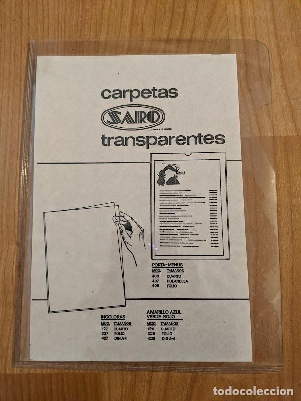 Colecionismo: DOSIER TRANSPARENTE SARO TAMA&Ntilde;O CUARTILLA