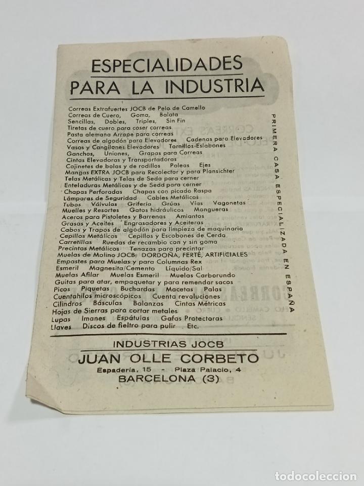 Sammelleidenschaft Papier: PUBLICIDAD. JUAN OLLE CORBETO. INDUSTRIAS JOCB. BARCELONA. ESPECIALIDADES INDUSTRIA. ILUSTRADO