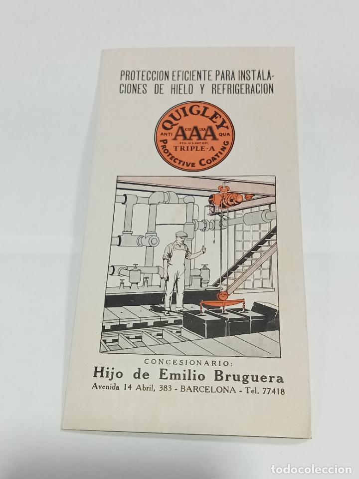 Sammelleidenschaft Papier: PUBLICIDAD. HIJO DE EMILIO BRUGUERA. QUIGLEY TRIPLE A. PROTECTORES. VER INTERIOR