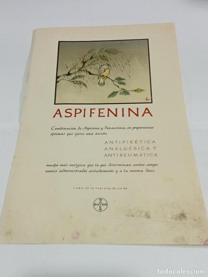 Sammelleidenschaft Papier: PUBLICIDAD. FARMACIA. BAYER. ASPIFENINA ANALGESICA, ANTIREUMATICA / OMNADINA DEFENSAS