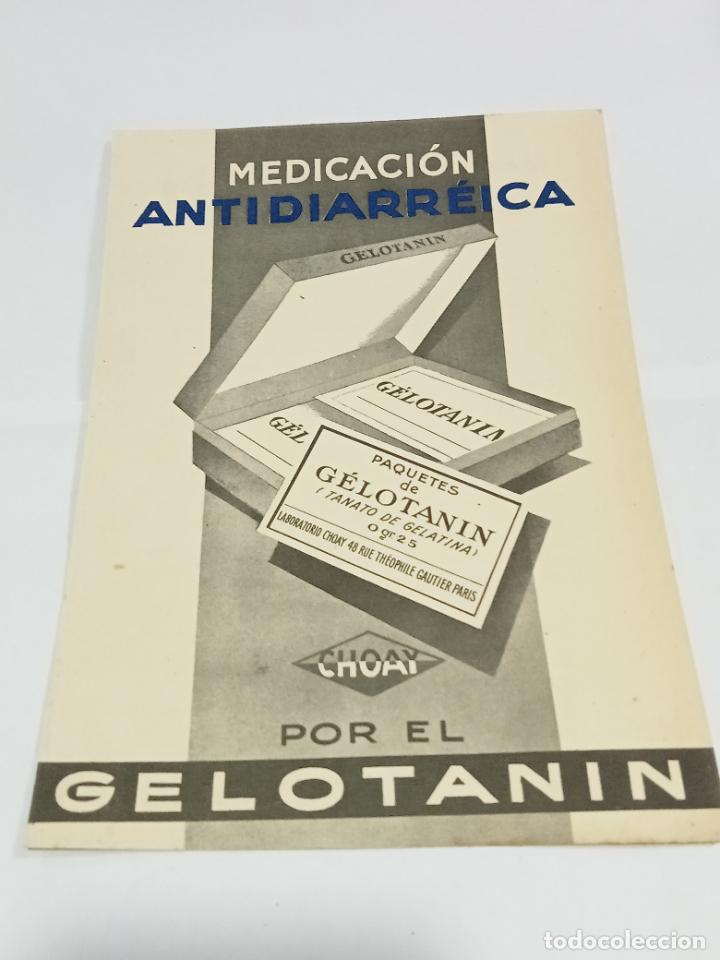 Sammelleidenschaft Papier: PUBLICIDAD FARMACIA. MEDICACION ANTIDIARREICA. PAQUETES DE GELOTANIN. CHOAY. VER
