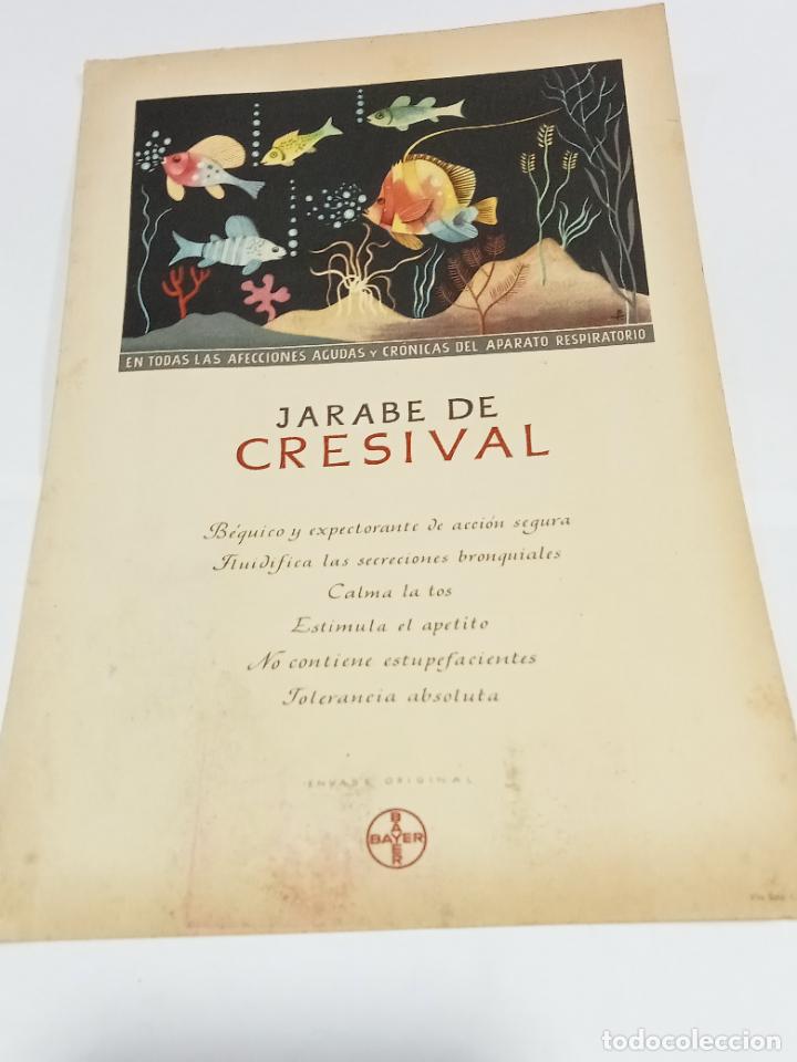 Sammelleidenschaft Papier: PUBLICIDAD FARMACIA. BAYER. JARABE DE CRESIVAL. AFECCIONES AGUDAS Y CRONICAS / OMNADINA ANAMNESICA