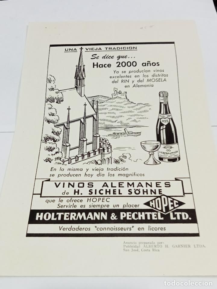 Sammelleidenschaft Papier: PUBLICIDAD. VINOS ALEMANES DE H. SICHEL S&Ouml;HNE. HOPEC. HOLTERMANN & PECHTEL LTD. 22 X 30