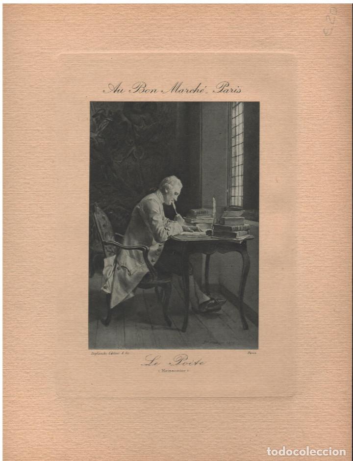 Coleccionismo: Poes&iacute;a. Jean-Louis-Ernest Meissonier l&aacute;mina &rdquo;el poeta&rdquo;