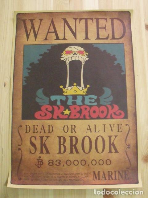 Coleccionismo: P&oacute;ster Cartel Papel Kraft Se Busca Wanted Soul King Brook - One Piece