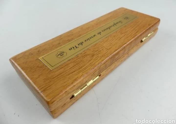 Coleccionismo: ❇️ TERM&Oacute;METRO PARA VINO EN CAJA DE MADERA ❇️ - Foto 3