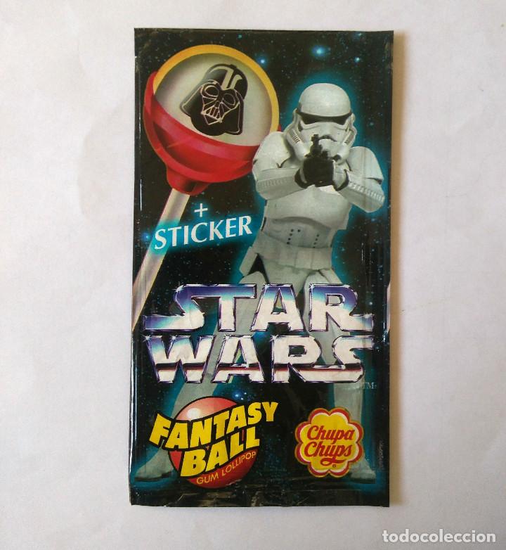 Coleccionismo: star wars chupa chups envoltorio 1997 trilogia guerra galaxias pegatinas stormtrooper fantasy ball