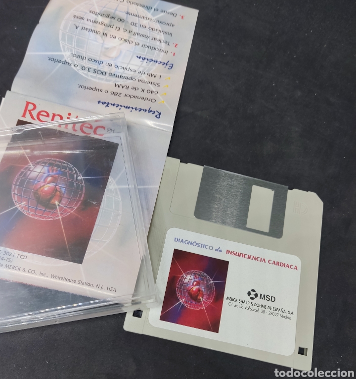 Coleccionismo: Antiguo diskete de ordenado - sobre insuficiencia cardiaca - car213