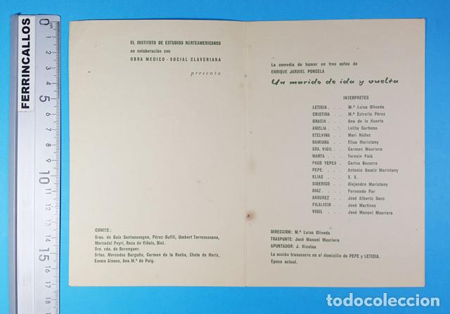 Collezionismo: PROGRAMA DIPTCO UN MARIDO DE IDA Y VUELTA, INSTITUTO DE ESTUDIOS NORTEAMERICANOS, NO CONSTA FECHA