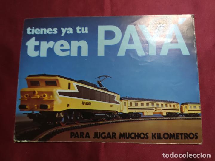 Coleccionismo: HOJA PUBLICITARIA ANUNCIO DE TREN PAY&Aacute;. PARA JUGAR MUCHOS KILOMETROS