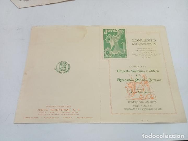 Coleccionismo: PROGRAMA. CONCIERTO EXTRAORDINARIO. 1956. TEATRO VILLAMARTA. AGRUPACI&Oacute;N MUSICAL JEREZANA