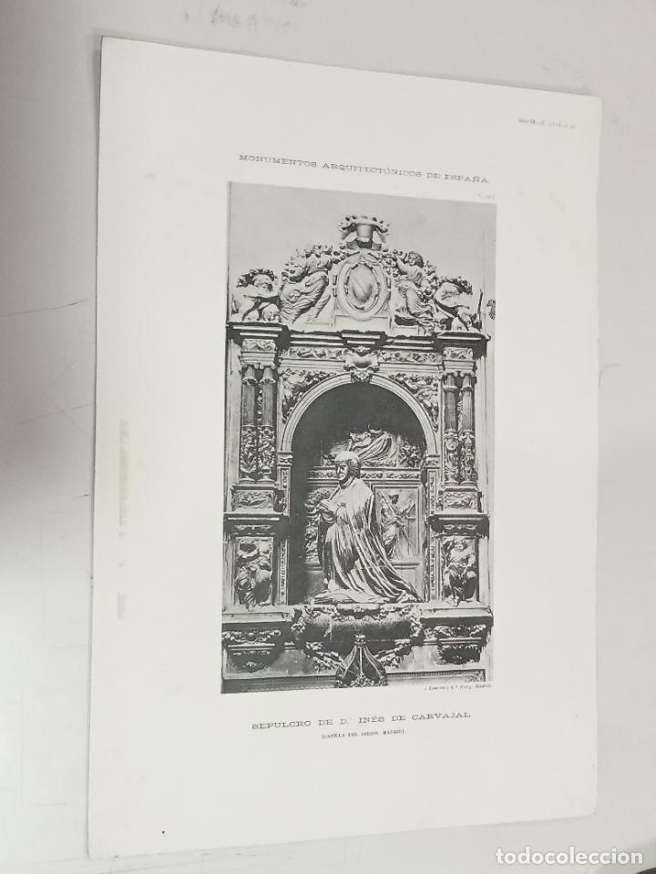 Sammelleidenschaft Papier: MONUMENTOS ARQUITECT&Oacute;NICOS ESPA&Ntilde;A. SEPULCRO D&ordf; INES DE CARVAJAL. FOTO LAURENT. 36 X 26 CM.