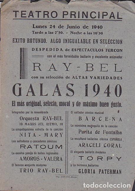 Coleccionismo: PROGRAMA TEATRO PRINCIPAL BURGOS A&Ntilde;O 1940 - Foto 1