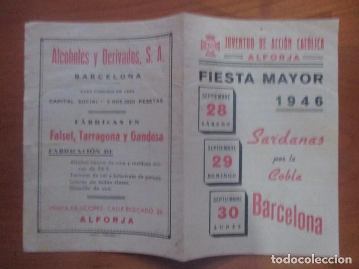 Coleccionismo: ALFORJA -PROGRAMA FIESTA MAYOR DE 1946 - Foto 2