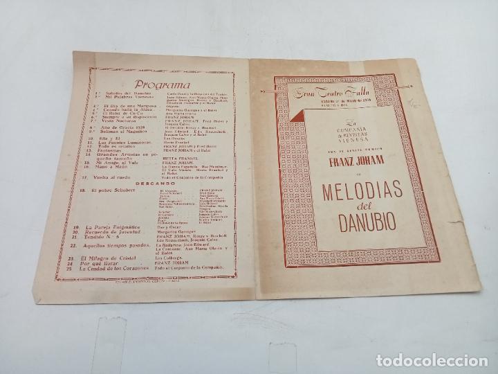 Collecting paper: PROGRAMA. GRAN TEATRO FALLA. 1950. FRANZ JOHAM. MELODIAS DEL DANUBIO. VER INTERIOR