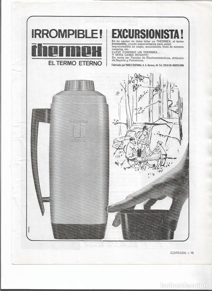 Coleccionismo: A&Ntilde;O 1965 RECORTE PRENSA PUBLICIDAD TERMOS THERMEX EXCURSIONISMO POREX HISPANIA IRROMPIBLE