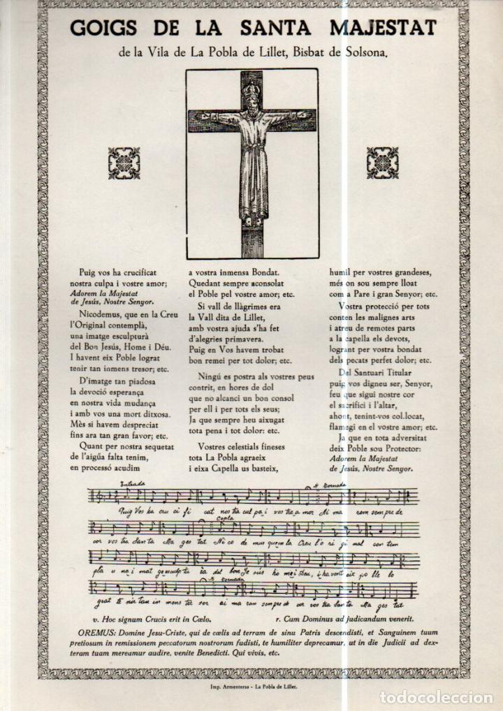 Collectionnisme: GOIGS DE LA SANTA MAJESTAT DE LA POBLA DE LILLET (IMP. ARMENTERAS)