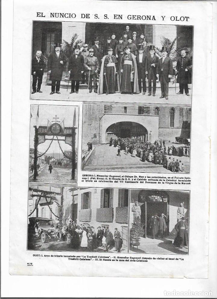 Colecionismo: A&Ntilde;O 1918 RECORTE PRENSA VISITA DEL NUNCIO DEL PAPA EN GERONA Y OLOT ARCO TRADICIO CATALANA