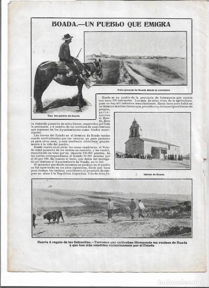 Colecionismo: A&Ntilde;O 1903 RECORTE PRENSA BOADA UN PUEBLO QUE EMIGRA IGLESIA HUERTA DE LAS DEHESILLAS SALAMANCA