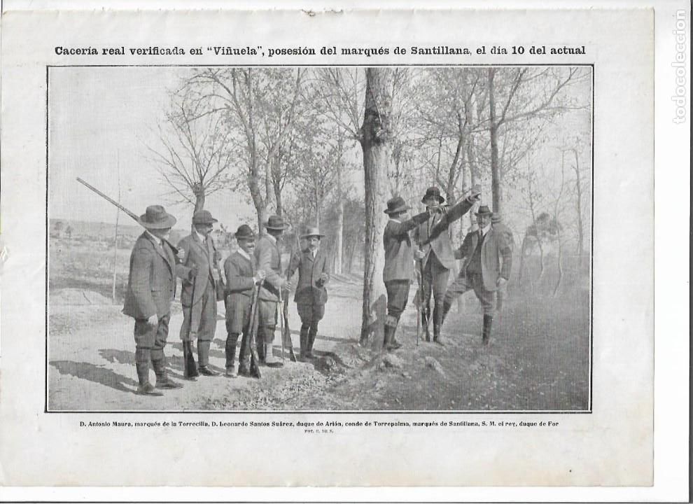 Coleccionismo: A&Ntilde;O 1905 RECORTE PRENSA CACERIA REGIA EN VI&Ntilde;UELA MARQUES DE SANTILLANA ANTONIO MAURA REY