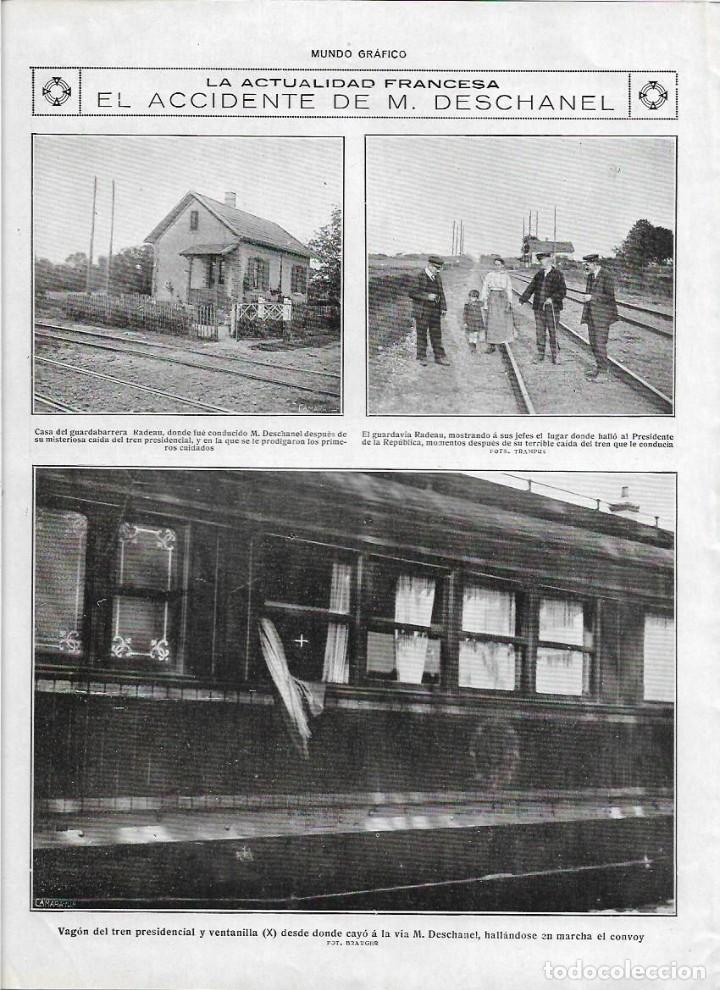 Colecionismo: A&Ntilde;O 1920 RECORTE PRENSA ACCIDENTE CAIDA DEL TREN DE DESCHANEL CASA GUARDABARRERA RADEAU FRANCIA