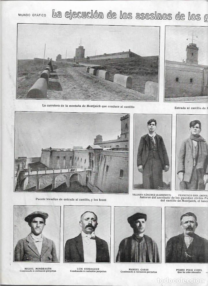 Collectionnisme: A&Ntilde;O 1920 RECORTE PRENSA CASTILLO MONTJUICH EJECUCION ASESINOS GUARDIA CIVIL BARBERET MOVIL CHATO