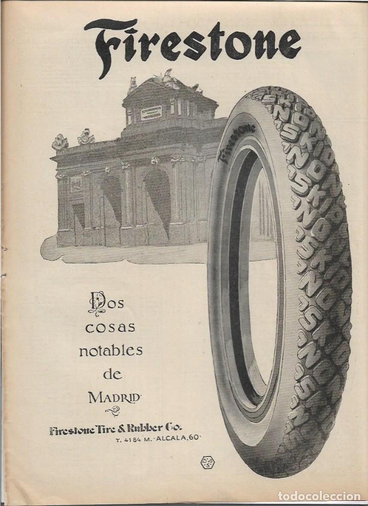 Colecionismo: A&Ntilde;O 1920 RECORTE PRENSA PUBLICIDAD FIRESTONE NEUMATICOS RUEDAS COCHE