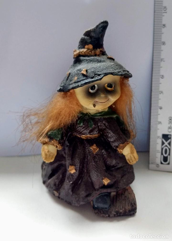 Coleccionismo: MU&Ntilde;ECA BRUJITA VINTAGE BRUJA - RESINA - CERAMICA - MEDIDA APROX. 10 CM