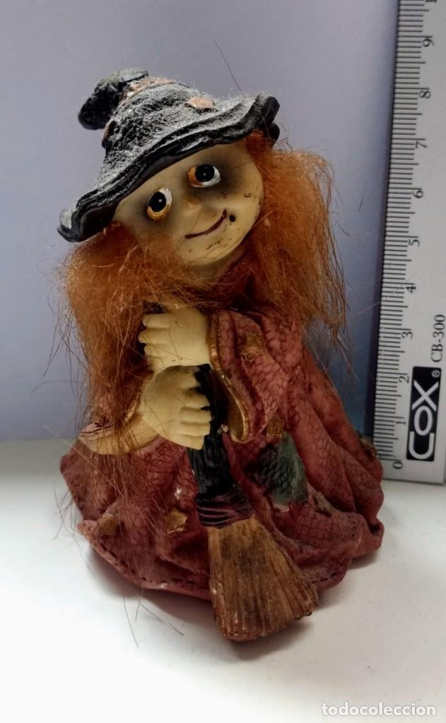 Coleccionismo: MU&Ntilde;ECA BRUJITA VINTAGE BRUJA - RESINA - CERAMICA - MEDIDA APROX. 9 CM