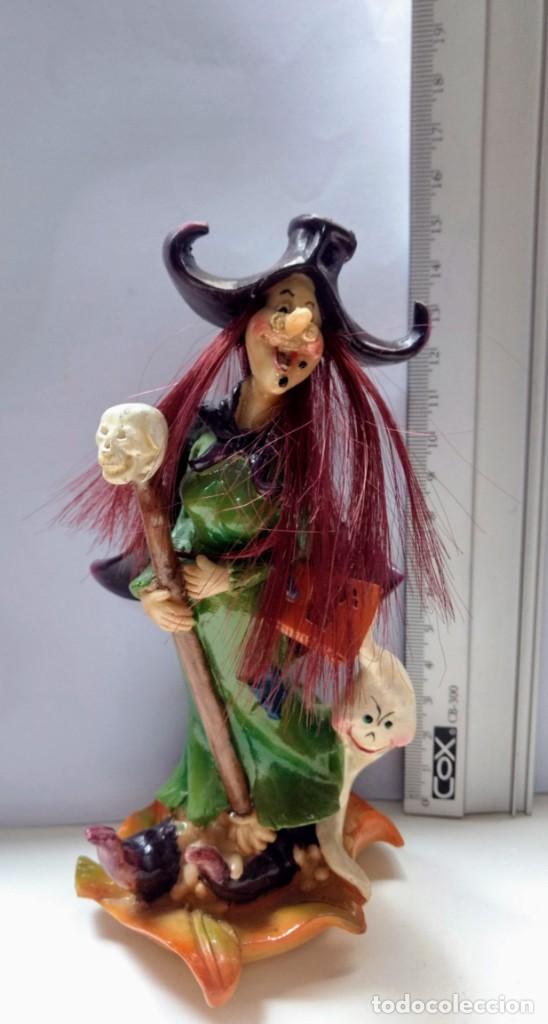 Coleccionismo: MU&Ntilde;ECA BRUJITA VINTAGE BRUJA - RESINA - CERAMICA - MEDIDA APROX. 16 CM