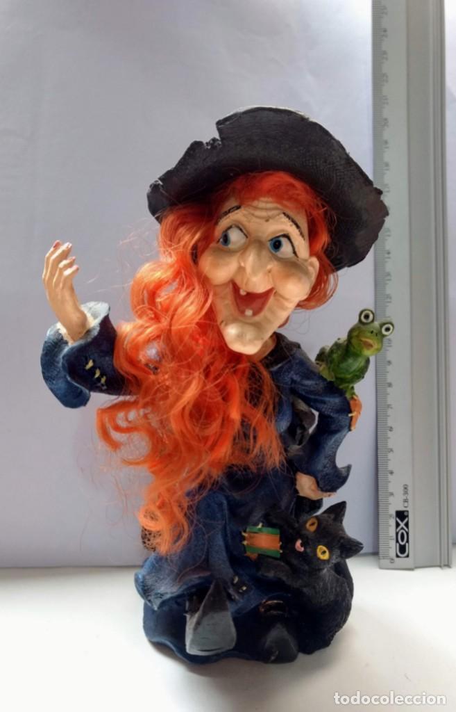 Coleccionismo: MU&Ntilde;ECA BRUJITA VINTAGE BRUJA - RESINA - CERAMICA - MEDIDA APROX. 20 CM