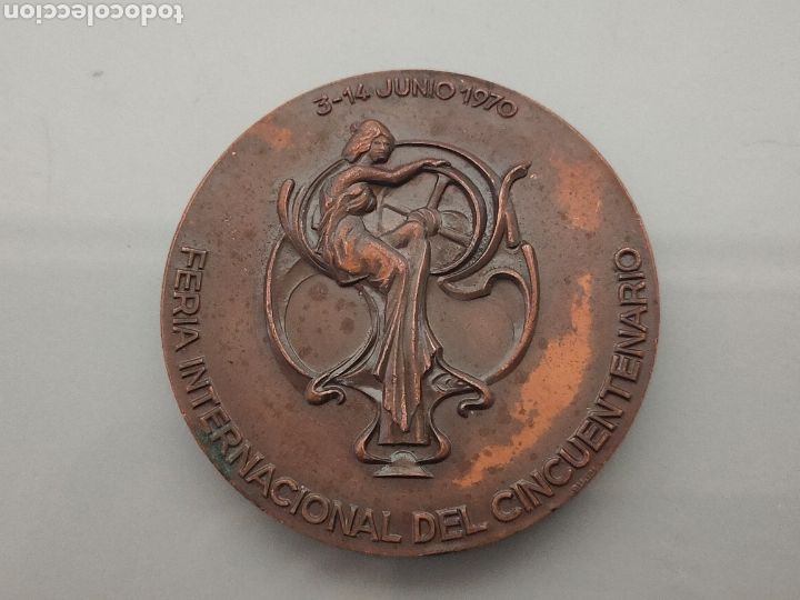 Colecionismo: ANTIGUA MEDALLA CONMEMORATIVA 1920-1970 50' ANIVERSARIO FERIA MUESTRAS ESCUDO BARCELONA 6cm DI&Aacute;METRO