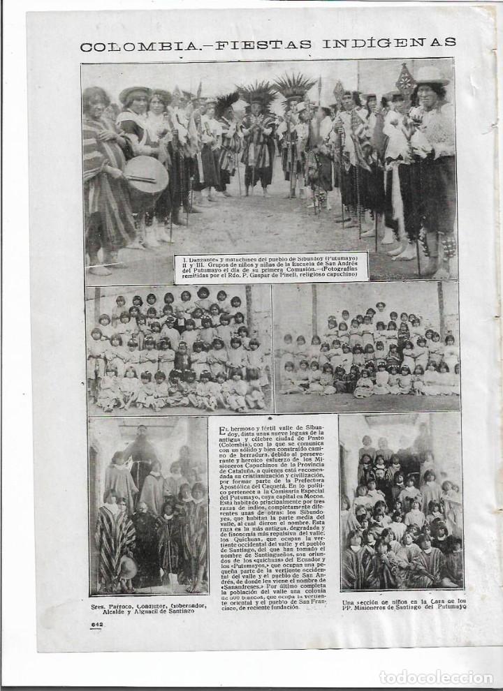 Collectionnisme: A&Ntilde;O 1916 RECORTE PRENSA COLOMBIA FIESTAS INDIGENAS DANZANTES DE SIBUNDOY PUTUMAYO MISIONEROS