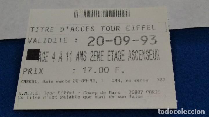 Collezionismo: ENTRADA TORRE EIFFEL PARIS FRANCIA A&Ntilde;O 1993