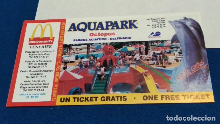 Collectionnisme: FLYER ENTRADA AQUAPARK OCTOPUS - TENERIFE CANARIAS DE LOS 90