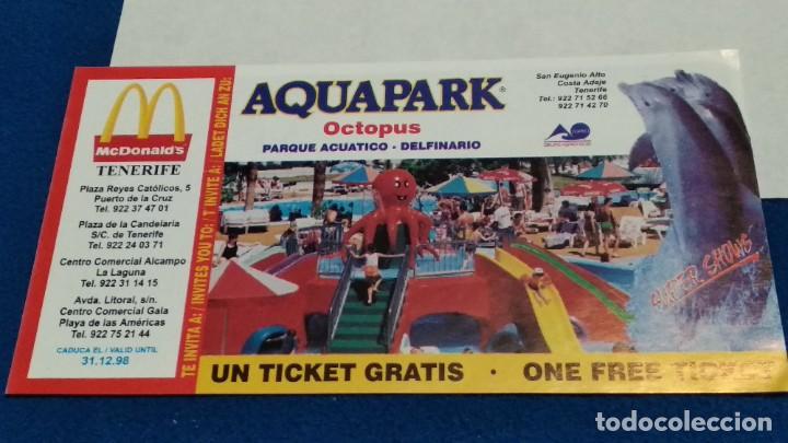 Collezionismo: FLYER ENTRADA AQUAPARK OCTOPUS - TENERIFE CANARIAS DE LOS 90