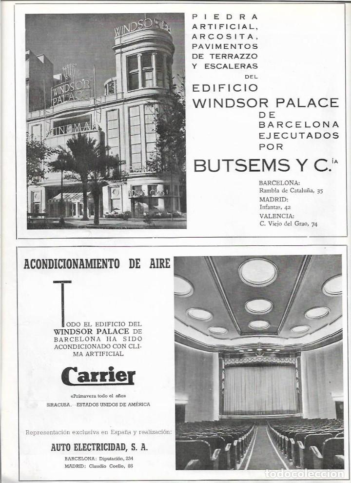 Collecting paper: A&Ntilde;O 194? PUBLICIDAD PAVIMENTO PIEDRA ESCALERAS BUTSEMS EDIFICIO WINDSOR PALACE BCNA CARRIER AIRE