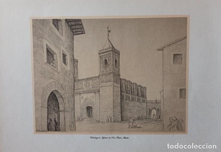Coleccionismo: Calatayud iglesia San Pedro M&aacute;rtir l&aacute;mina cartulina Agust&iacute;n Sanmiguel 1986