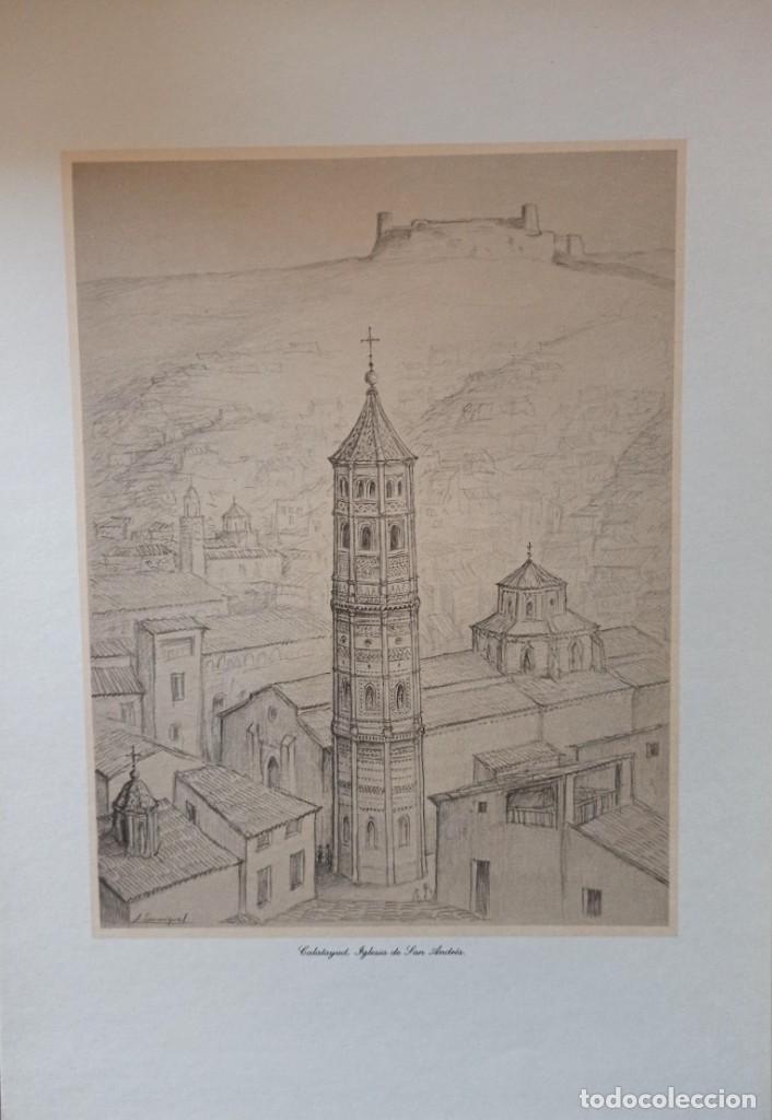 Coleccionismo: Calatayud Iglesia San Andr&eacute;s l&aacute;mina cartulina Agust&iacute;n Sanmiguel 1986