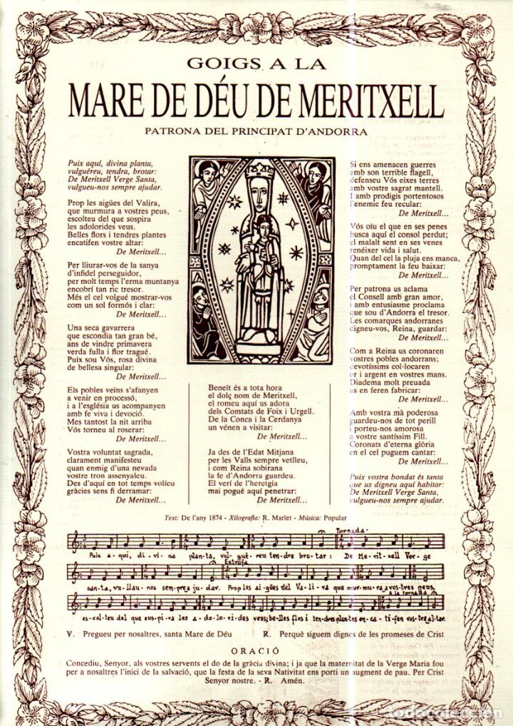 Collectionnisme: GOIGS A LA MARE DE D&Eacute;U DE MERITXELL - ANDORRA (1990)