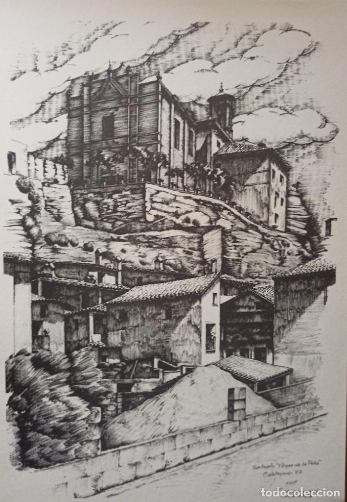 Coleccionismo: Calatayud 1977 Santuario de La Pe&ntilde;a l&aacute;mina cartulina Juan Cruz Melero 1986