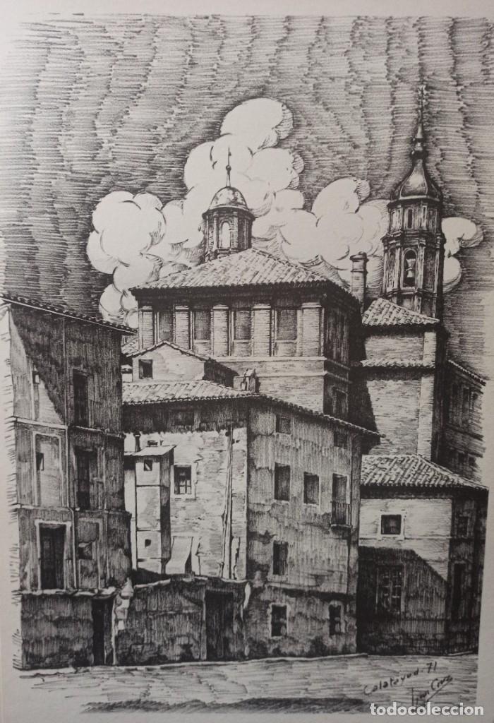 Coleccionismo: Calatayud 1971 Convento Jesuitas l&aacute;mina cartulina Juan Cruz Melero 1986