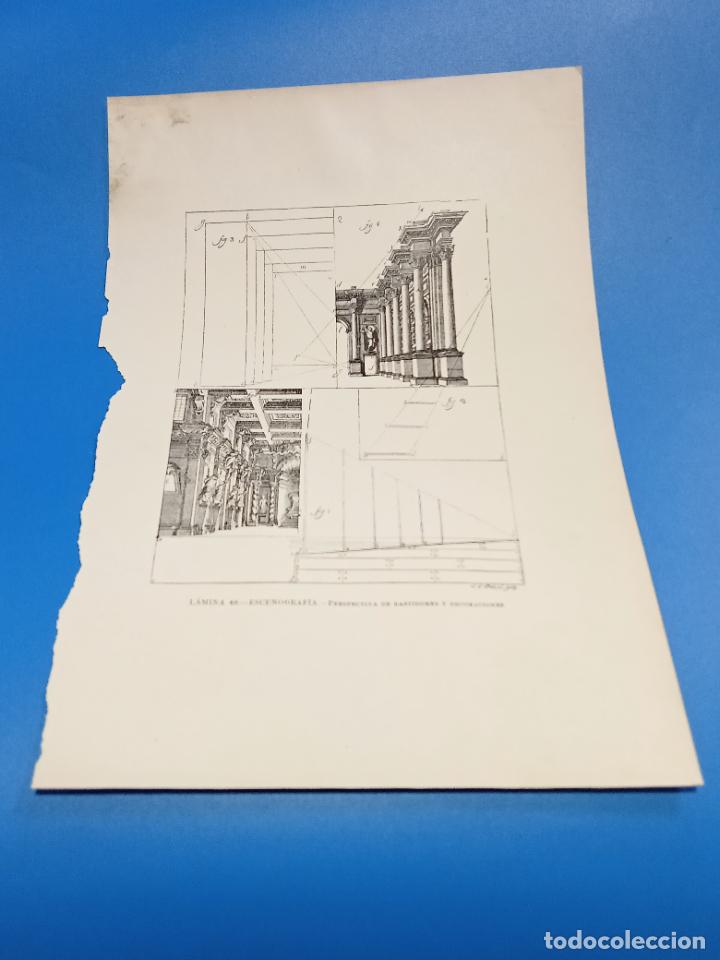 Sammelleidenschaft Papier: LAMINA. 68. ESCENOGRAFIA. PERSPECTIVA DE BASTIDORES Y DECORACIONES. 22 X 32 CM