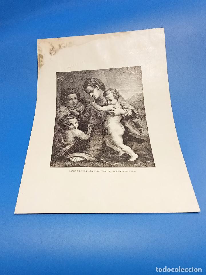 Collecting paper: LAMINA. LXXIX. LA SANTA FAMILIA, POR ANDRES DEL SARTO. 22 X 32 CM