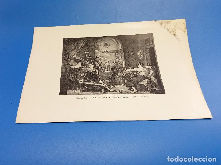 Coleccionismo: LAMINA. XCI. LAS HILANDERAS. CUADRO DE VEL&Aacute;ZQUEZ. 22 X 32 CM