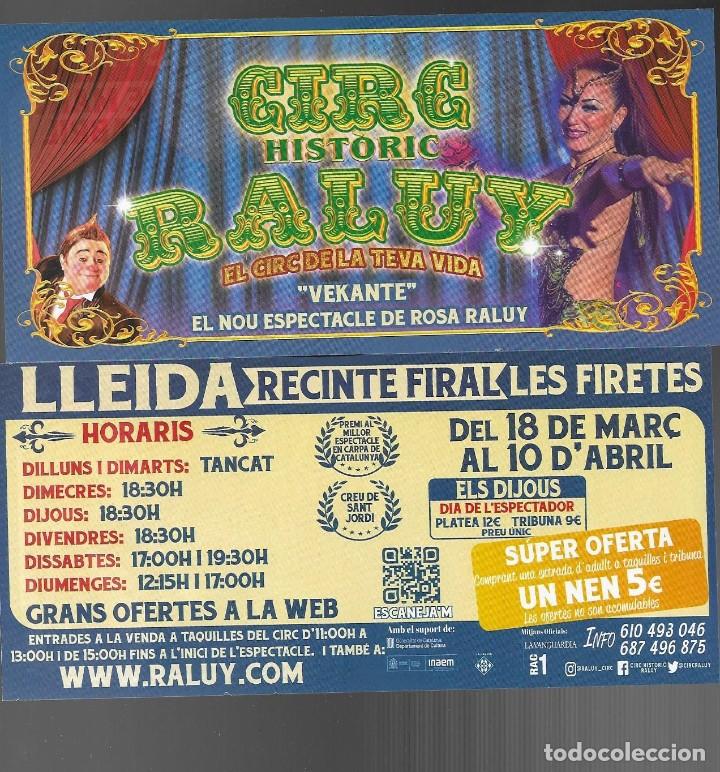 Coleccionismo: Folleto de mano del **CIRC HISTORIC RALUY** amb Rosa Raluy (Lleida 2022)