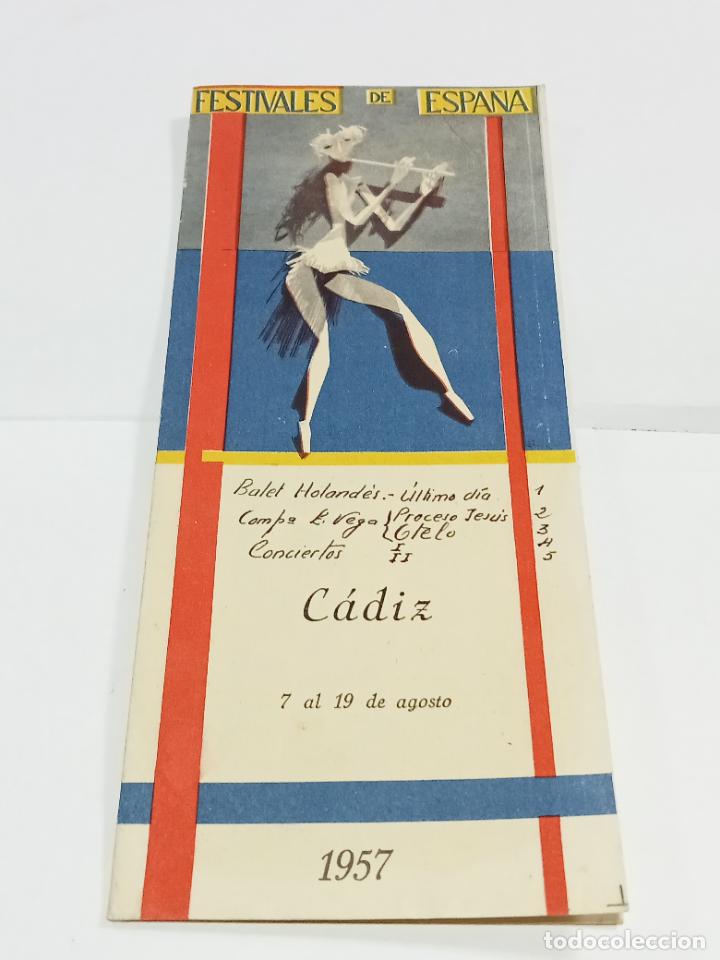Colecionismo: PROGRAMA. FESTIVALES DE ESPA&Ntilde;A. C&Aacute;DIZ. BALET HOLAND&Eacute;S. AGOSTO 1957. VER INTERIOR
