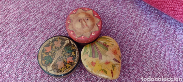 Coleccionismo: Tres cajitas joyeros de madera