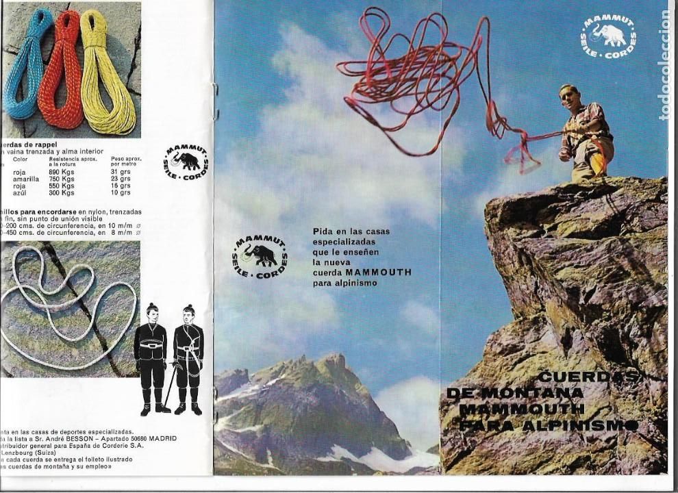Colecionismo: A&Ntilde;O 1968 RECORTE PRENSA PUBLICIDAD DEPORTES CUERDAS DE MONTA&Ntilde;A MAMMOUTH ALPINISMO